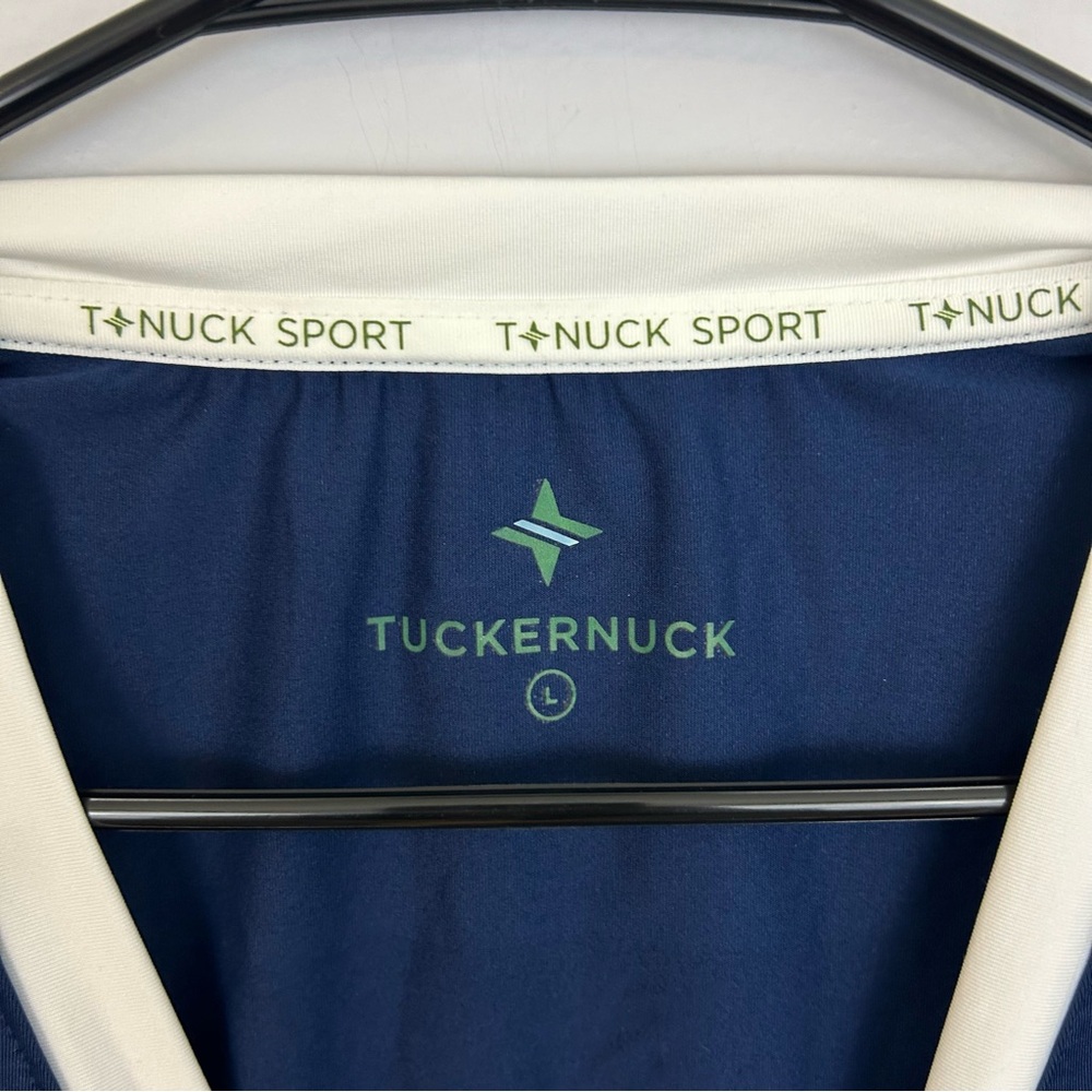 NWT Tuckernuck Sport Navy Blue Knotty Maya Tie Waist Top  Size Large - Picture 9 of 14